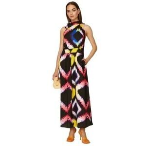 Busayo Collective Rainbow Tie Dye Long Maxi Gown Dress Multicolor Size Large